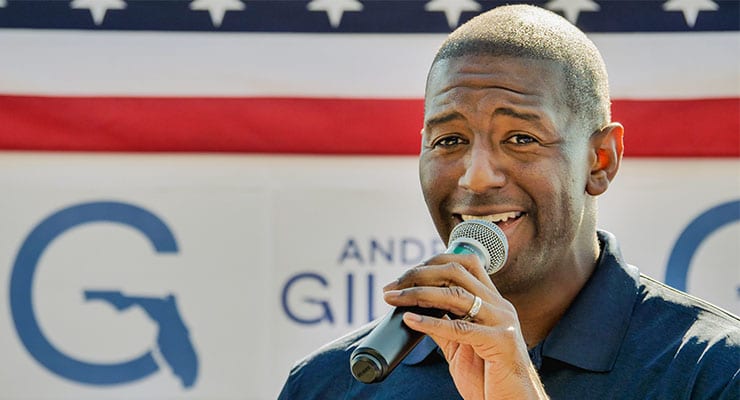 Mayor Andrew Gillum in Destin, Florida - October, 31 2018 (Credit: Shutterstock)