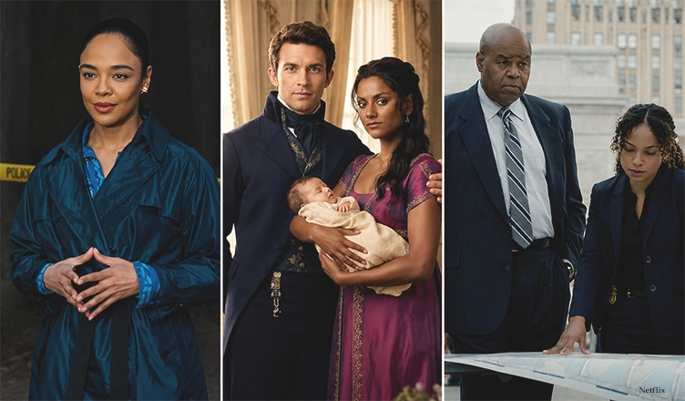 (L-R) His & Hers, Bridgerton, I Will Find You (Credit: Netflix)