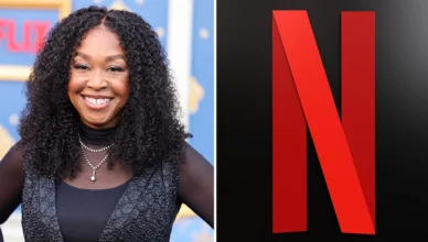 Shonda Rhimes and Netflix Logo (Credit: Image Press Agency and Netflix)