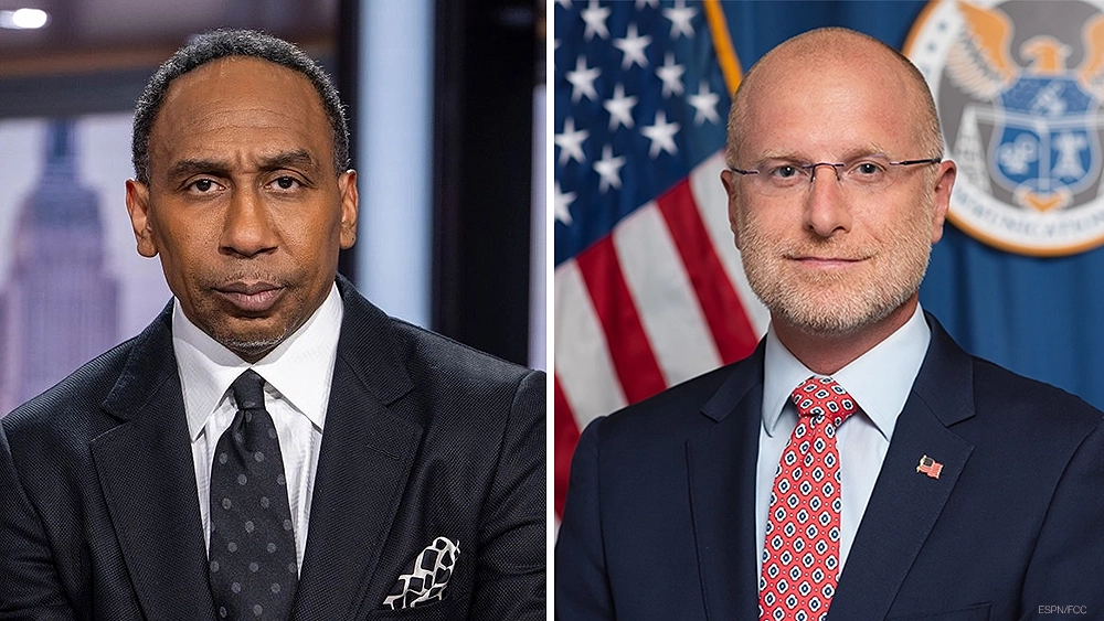 Stephen A Smith and Brendan Carr (Credit: ESPN and FCC)