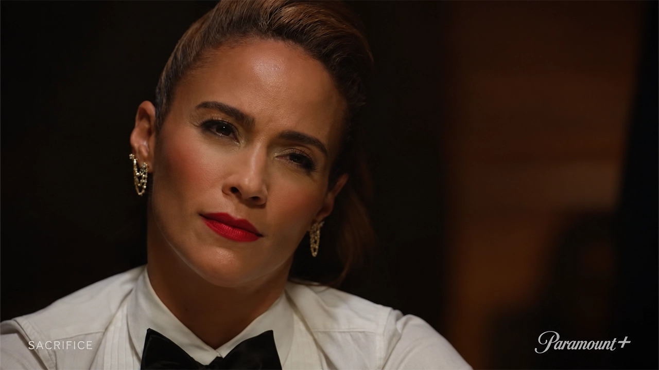 Paula Patton in Sacrifice season 2. (Credit: Paramount+)